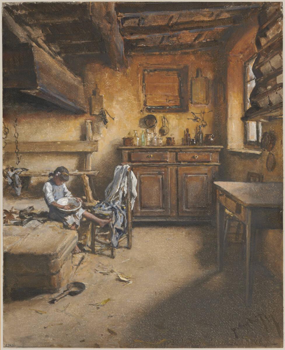August Xaver Karl von Pettenkofen, Interieur einer Stube, Inv. Nr.: 28436