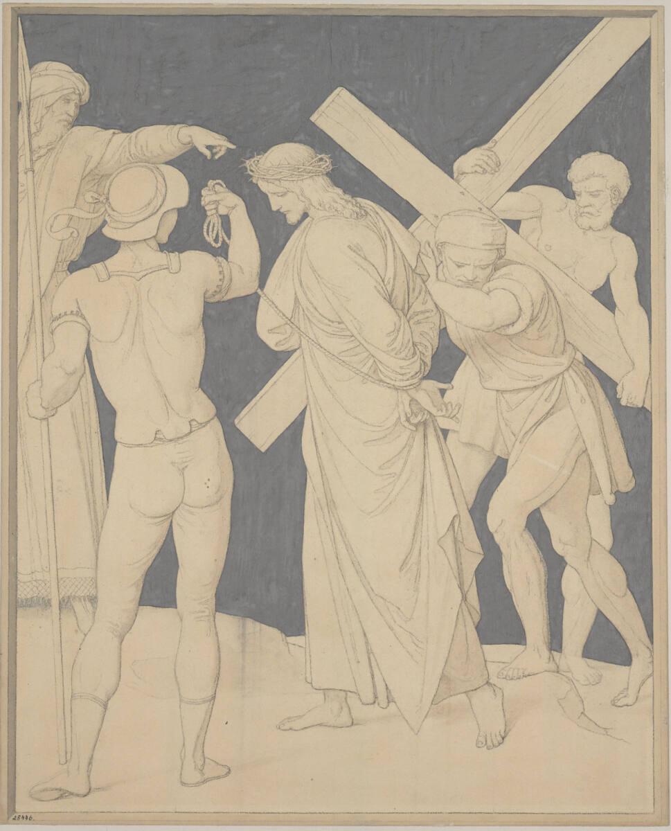 Friedrich Overbeck, Simon von Cyrene hilft Christus das Kreuz tragen, Inv. Nr.: 28446