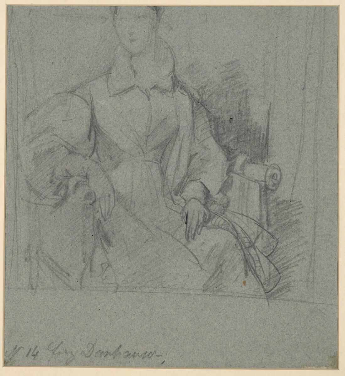 Josef Danhauser, Studie zum Porträt Therese Mayer, Inv. Nr.: 28506v