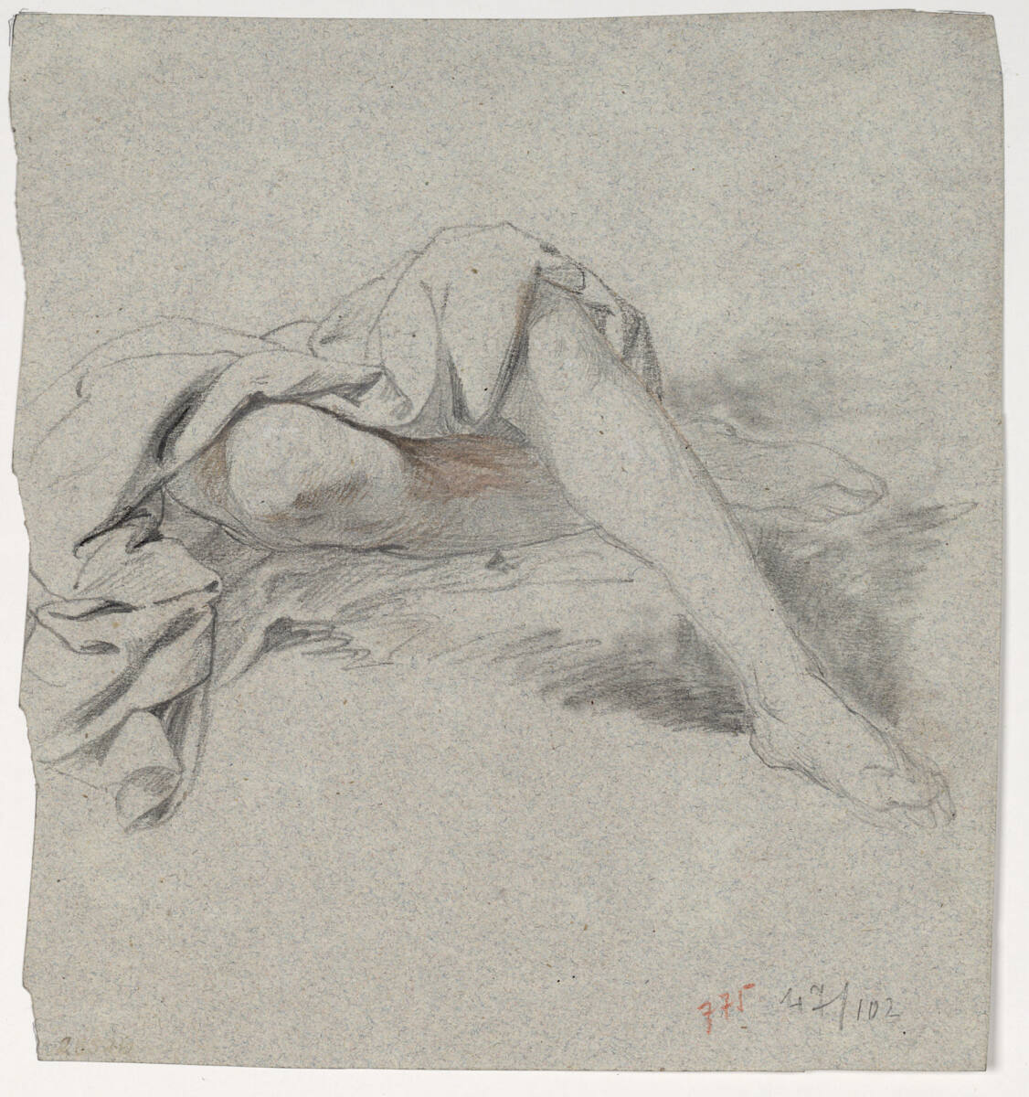 Studie von gekreuzten Beinen mit Draperie, Josef Danhauser