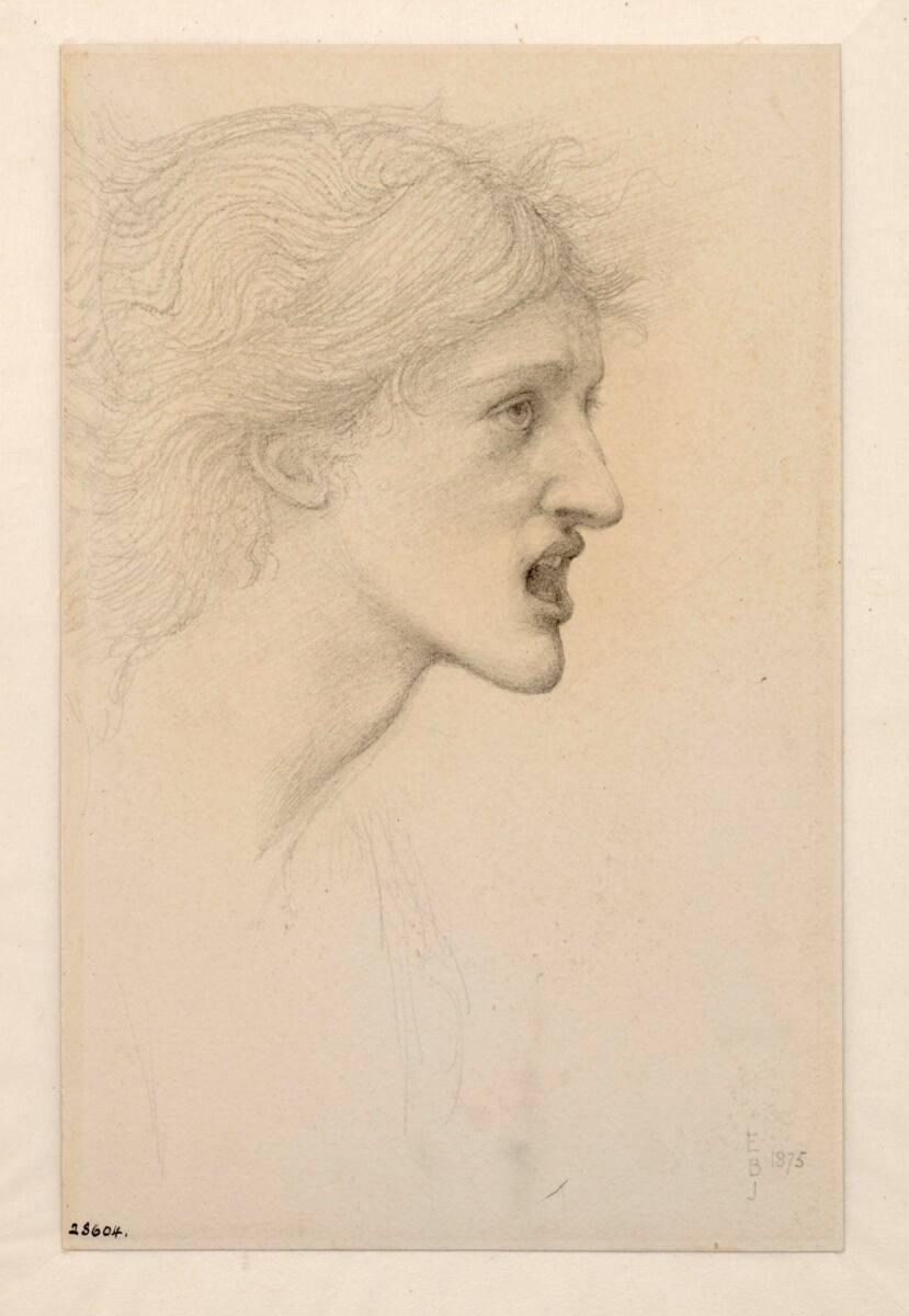 Edward Burne-Jones, Frauenkopf im Profil nach rechts, Inv. Nr.: 28604