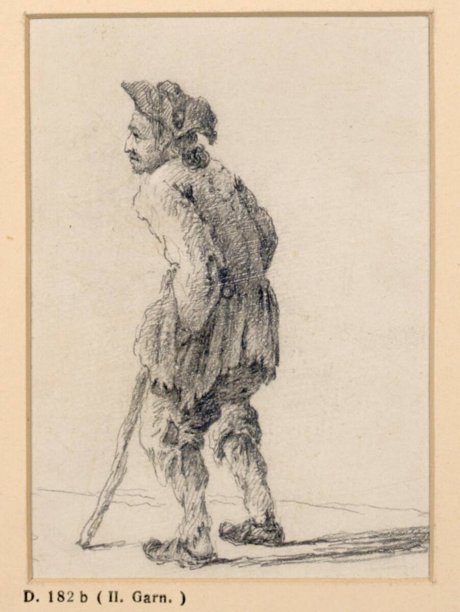 Bettler mit Stock nach links, Johann Christian Brand