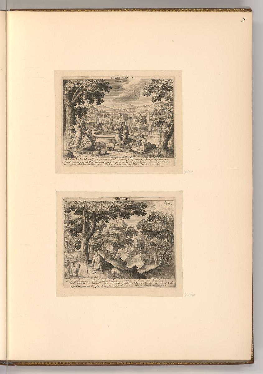 Nicolas de Bruyn, Jean Londerseel, Moses trifft die Töchter des Jitro; Gott spricht zu Mose, In…