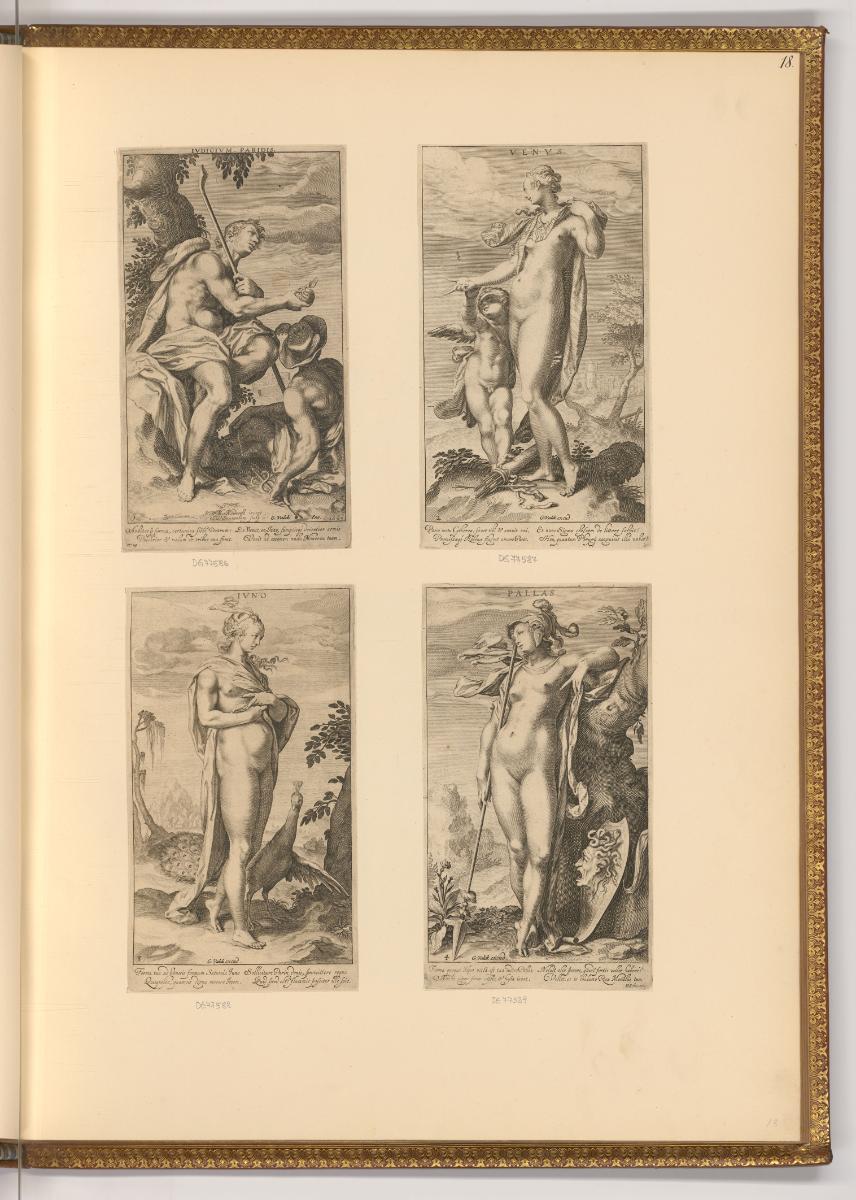 Willem an Swanenburg. Egbert van Panderen., Paris; Venus und Cupido; Juno; Pallas Athena, Inv. …