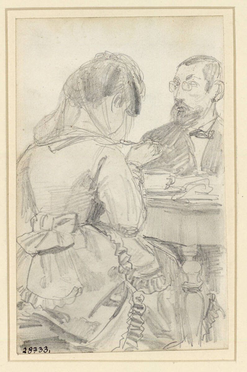 Dame und Herr im Kaffeehaus, Rudolf Schick, 19th century