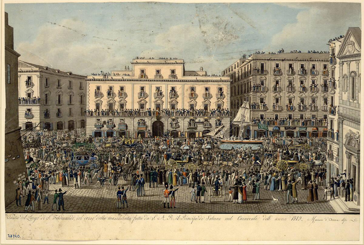 Mariano d'Anna, Veduta del Largo di S. Ferdinando, col corso della mascherata fatta da S. A. R.…