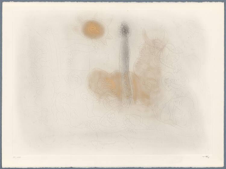 Roberto Matta, Hommage à Picasso: Schlachtenszene, Inv. Nr.: DG1975/160