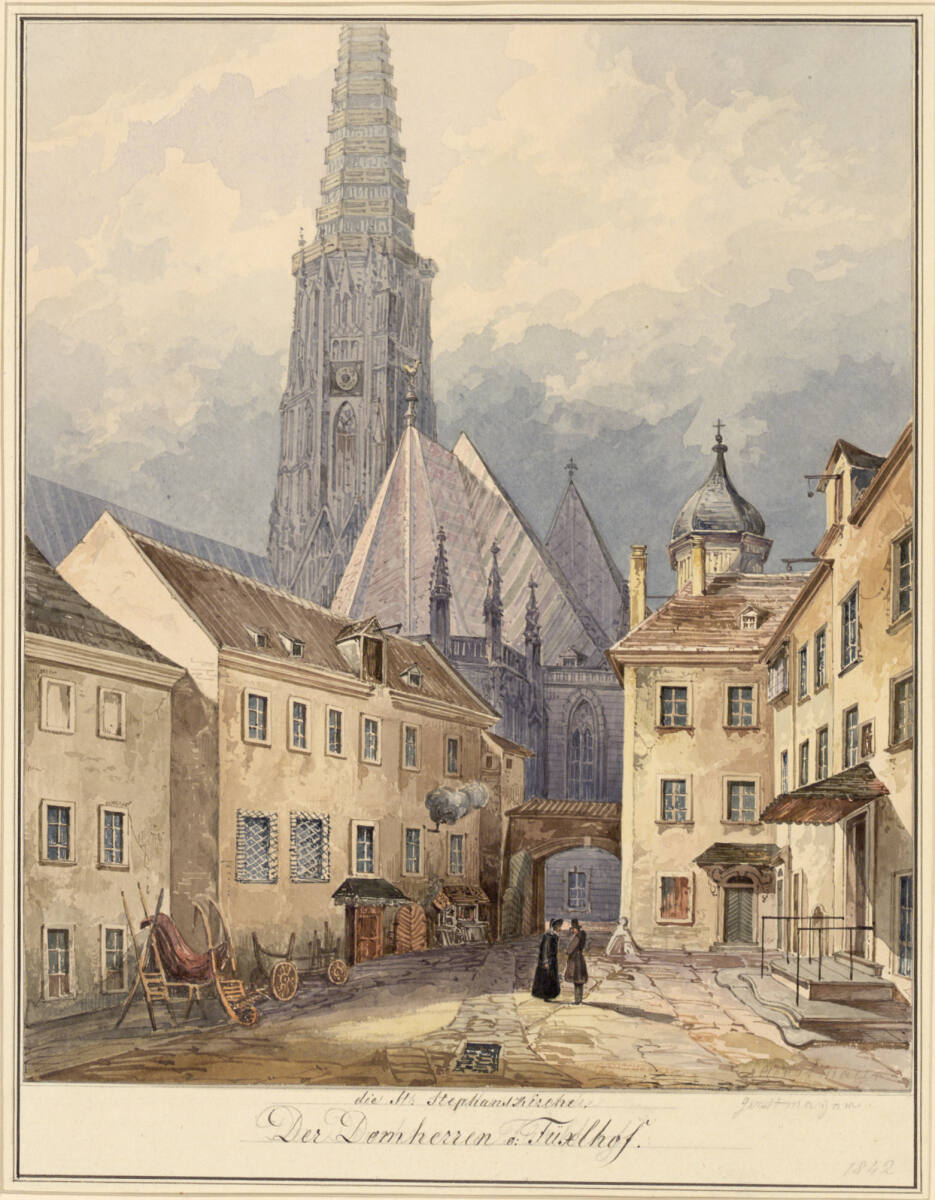 Stephansdom. Domherren und Füxlhof, Joseph Gerstmaier, 1842