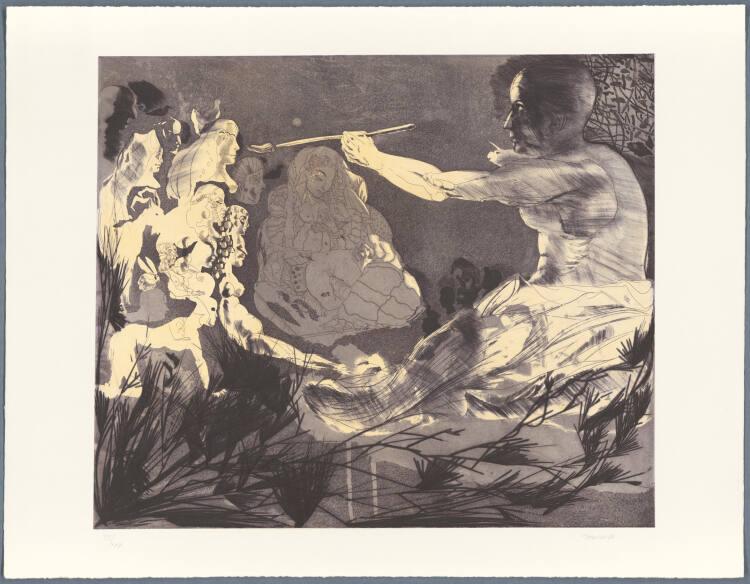 Jorge Castillo, Hommage à Picasso: Maler mit Modellen, Inv. Nr.: DG1975/156