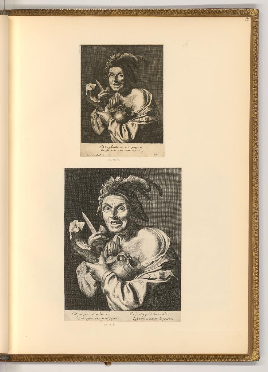 Cornelis Bloemaert, Mann mit Messer und Krug, Inv. Nr.: Holland nach Sektionen I/52, H/I/52/31