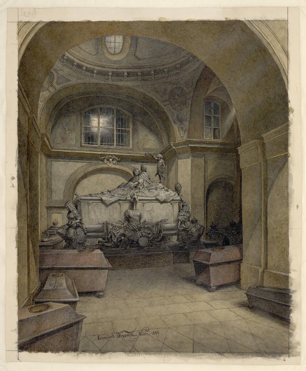 Edmund Krenn, Die Kapuzinergruft in Wien: Sarkophag Maria Theresias und Franz Stephans, Inv. Nr…