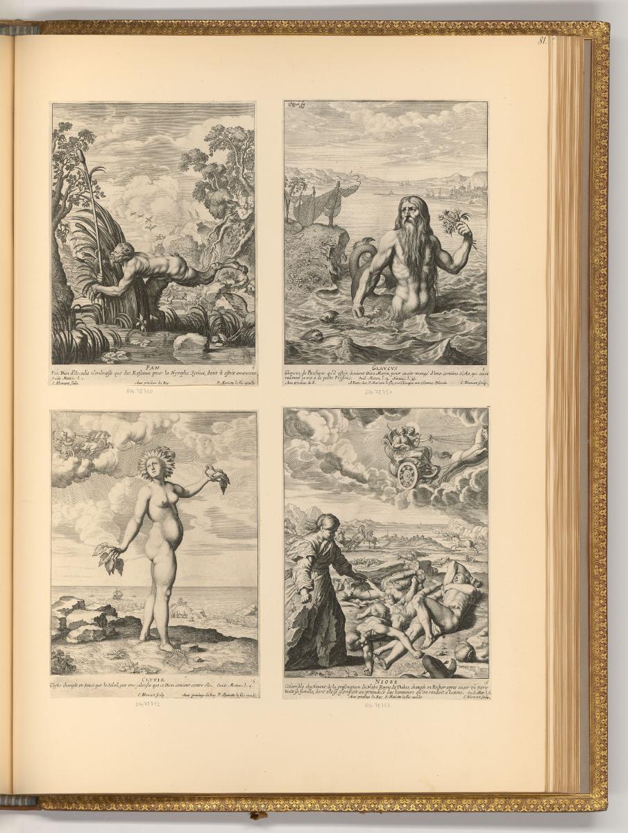 Cornelis Bloemaert, Pan; Glaucus; Clytie; Niobe, Inv. Nr.: Holland nach Sektionen I/52, H/I/52/…