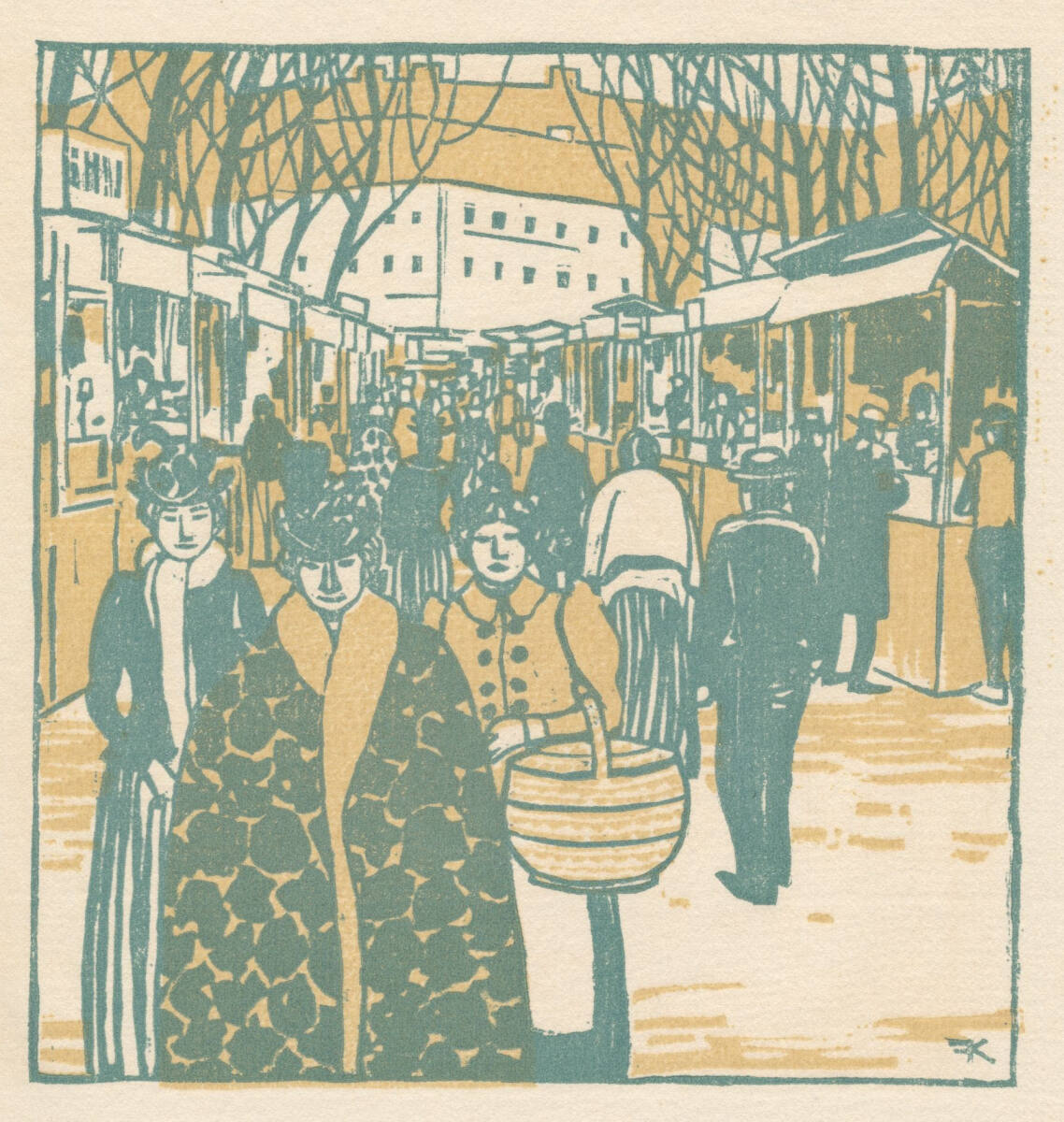 Aus der Serie Wiener Naschmarkt: Budengasse, Friedrich König, 1903