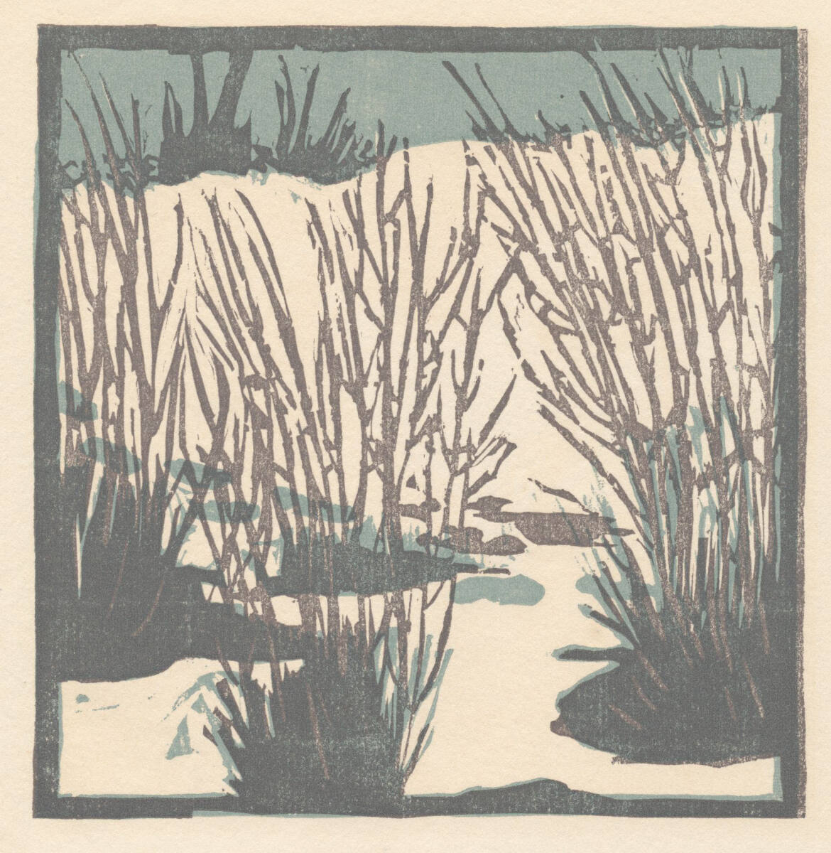 Weidenbüsche im Schnee, Leopold Blauensteiner, 1903