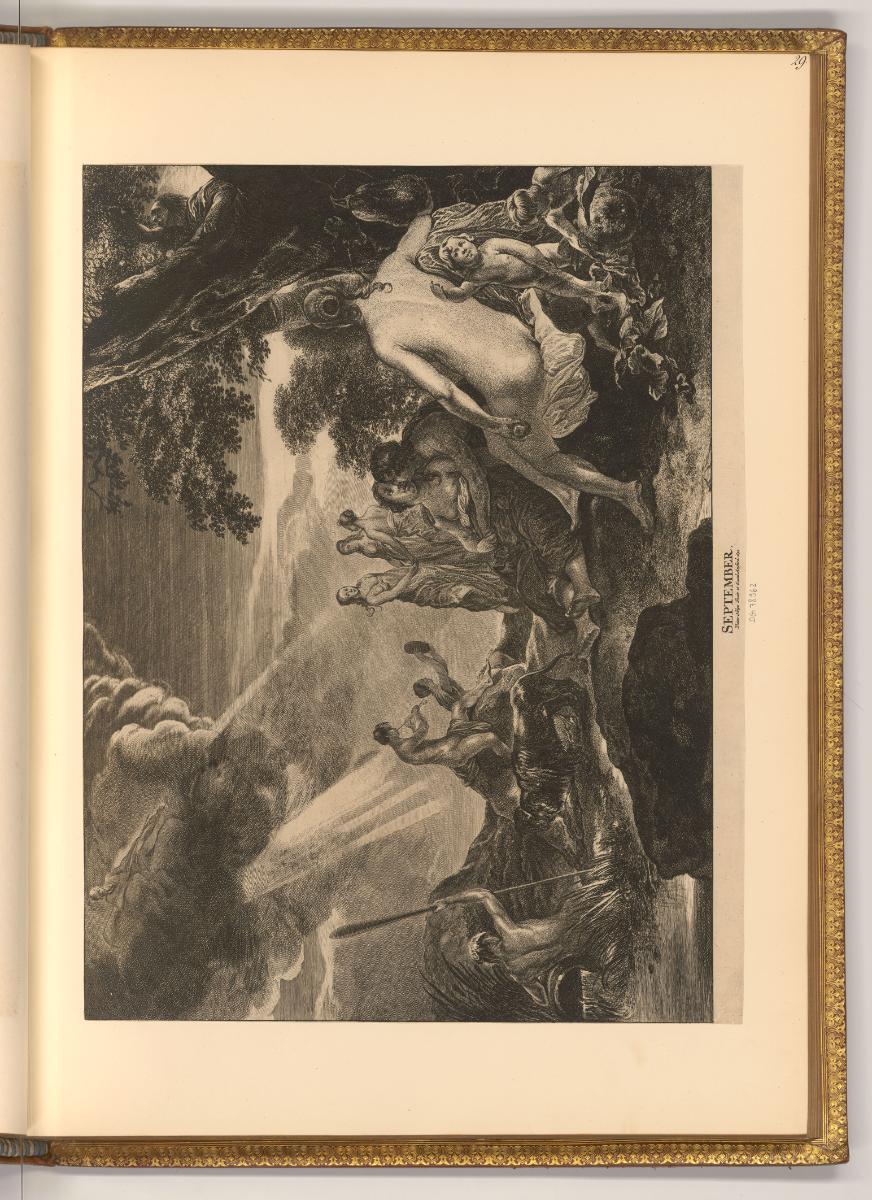 Pieter Nolpe. Salomon Savery., Monatsbild September, Badende Nymphen, Inv. Nr.: Holland nach Se…