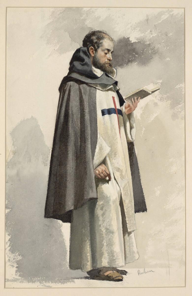 Franz Leo Ruben, Lesender Mönch, Inv. Nr.: 28981