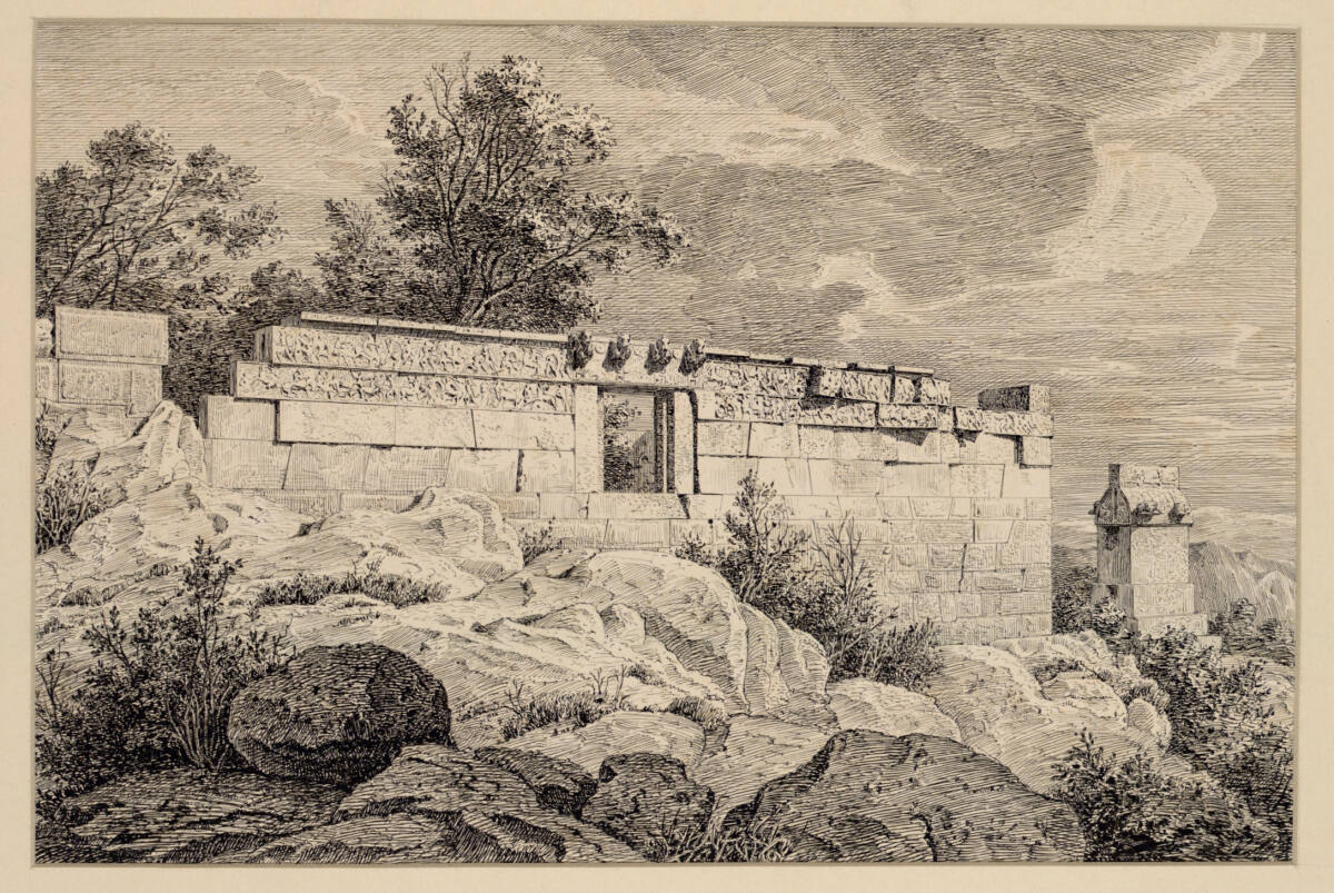 Landschaft, Mauer mit Relief, George Niemann