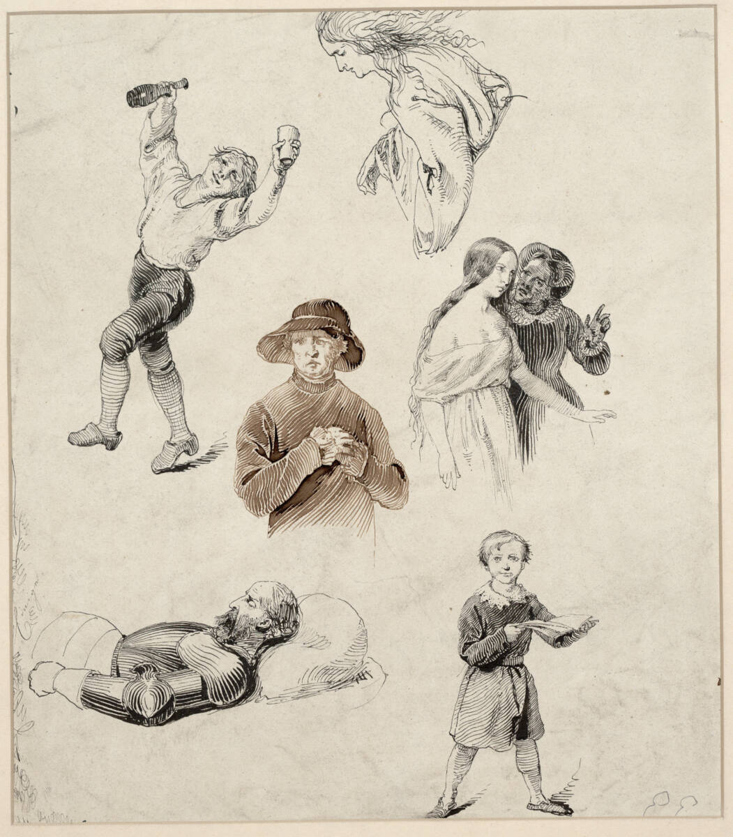 Studienblatt mit mehreren Figuren, Francis Hayman