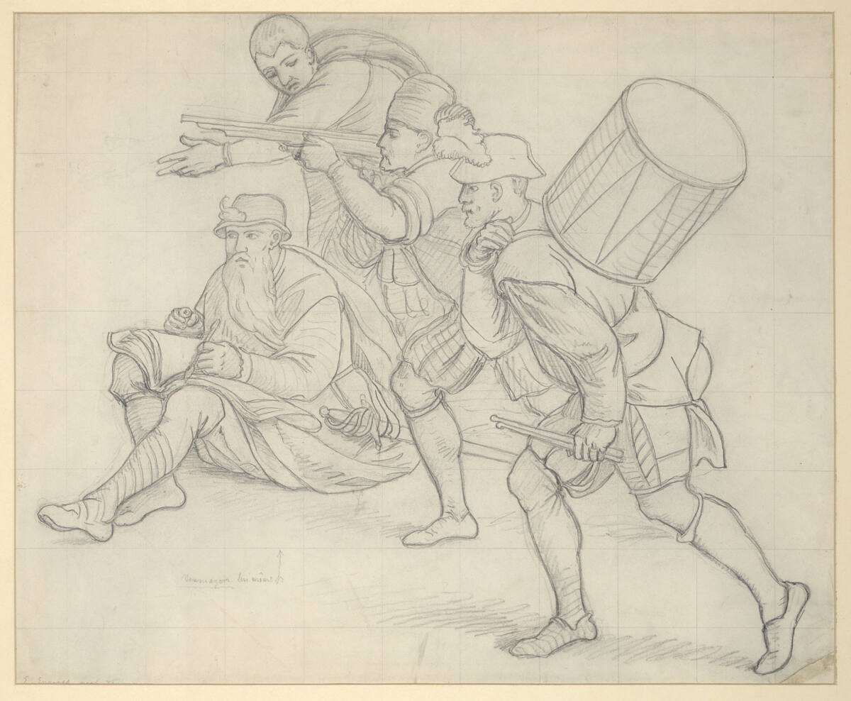 Kopie nach Jan vermeyen: Landknechte und der zeichnende Vermeyen, Francis Hayman, 1883–1890
