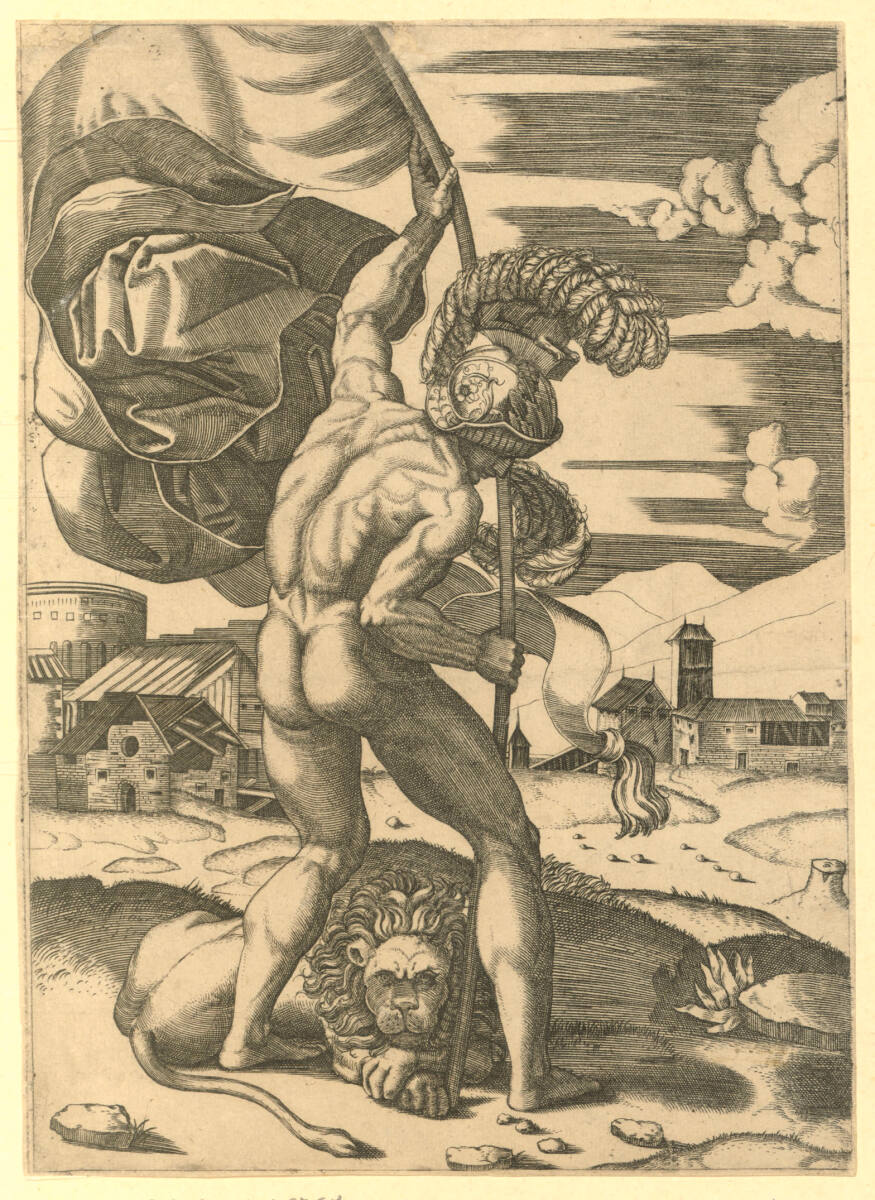 Mann mit Fahne, Raphael, 1515–1520