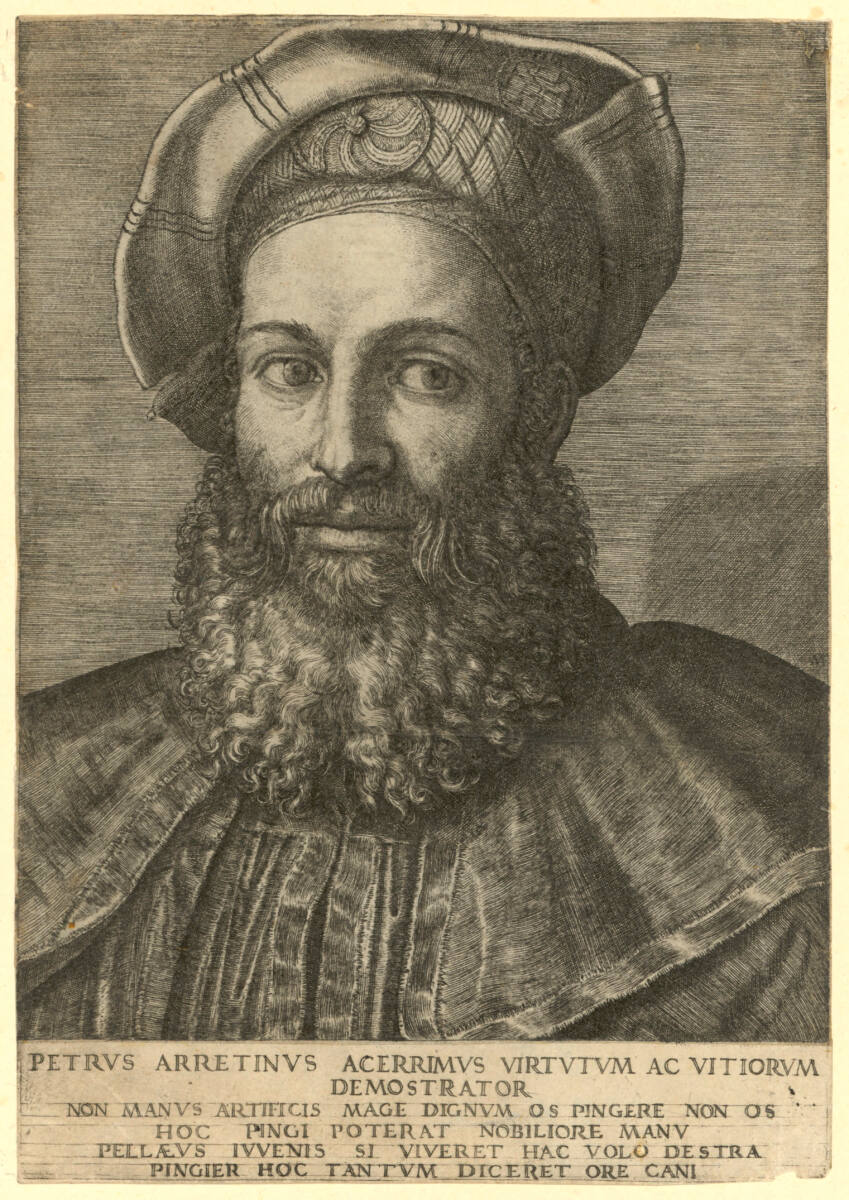 Porträt des Pietro Aretino, Marcantonio Raimondi