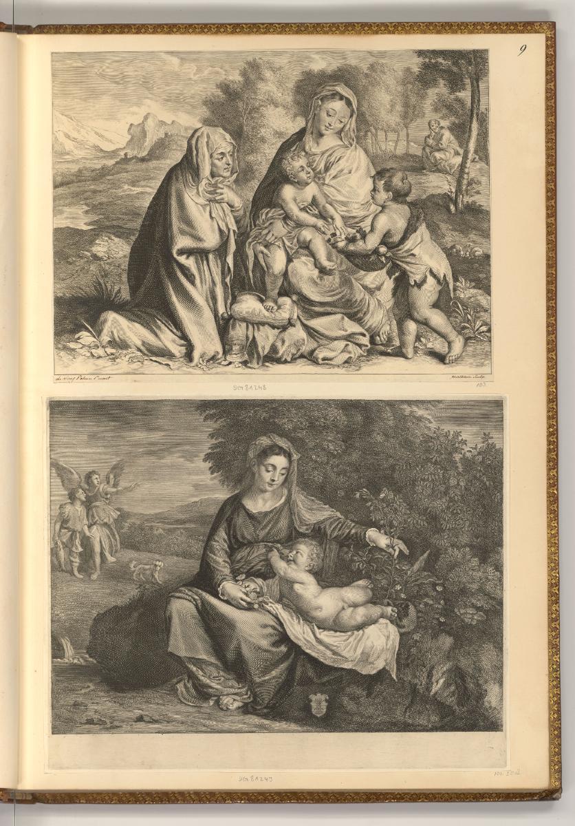 Cornelis Visscher Vol. I, Maria mit Kind; Heilige Familie mit Johannesknaben und hl. Elisabeth,…