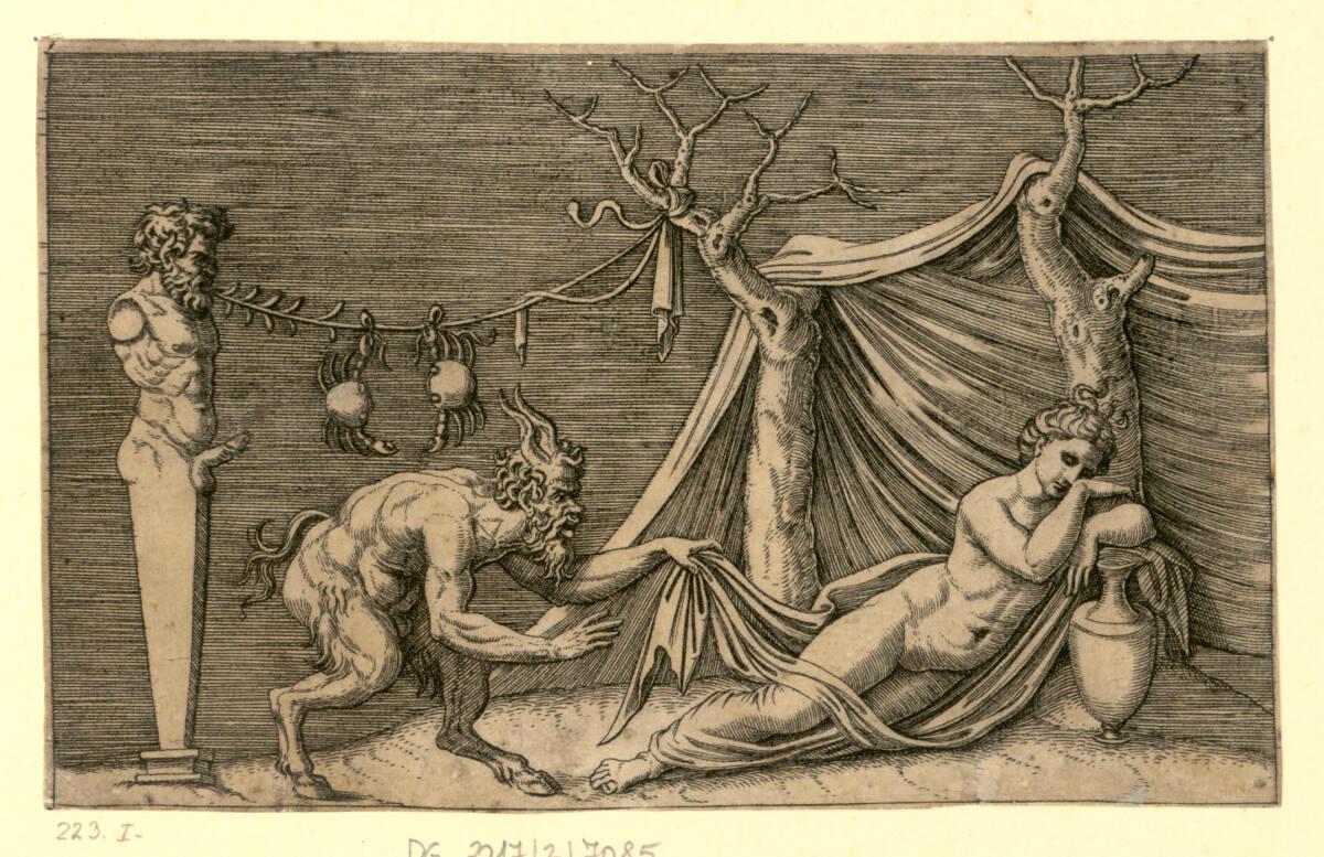 Satyr eine schlafende Nymphe entdeckend, Inv. Nr.: DG2017/3/7085