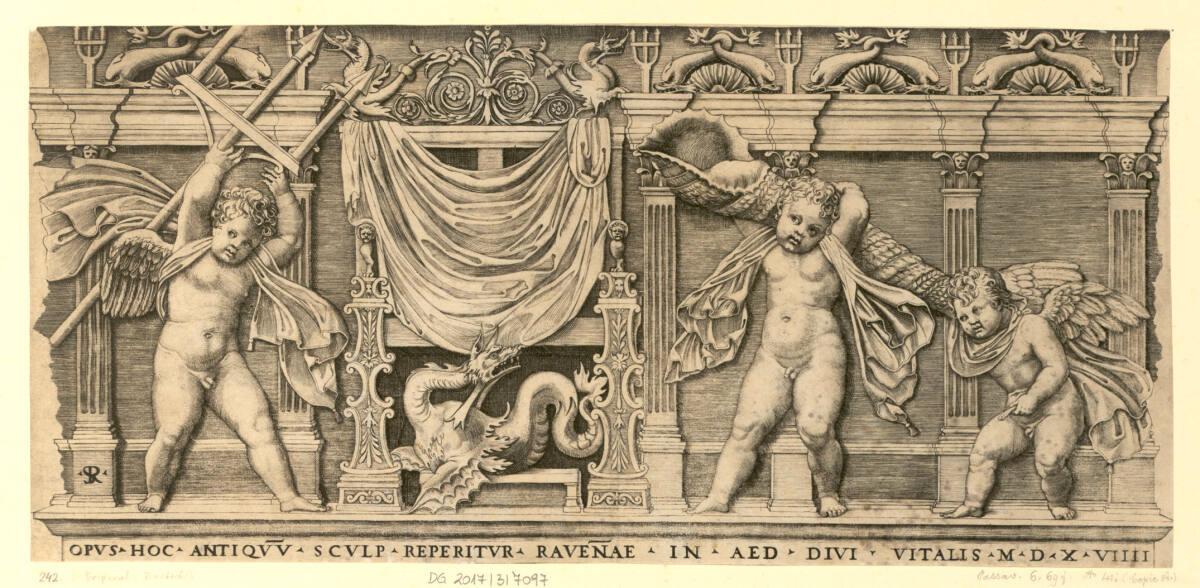 Basrelief mit drei Putten, Inv. Nr.: DG2017/3/7097