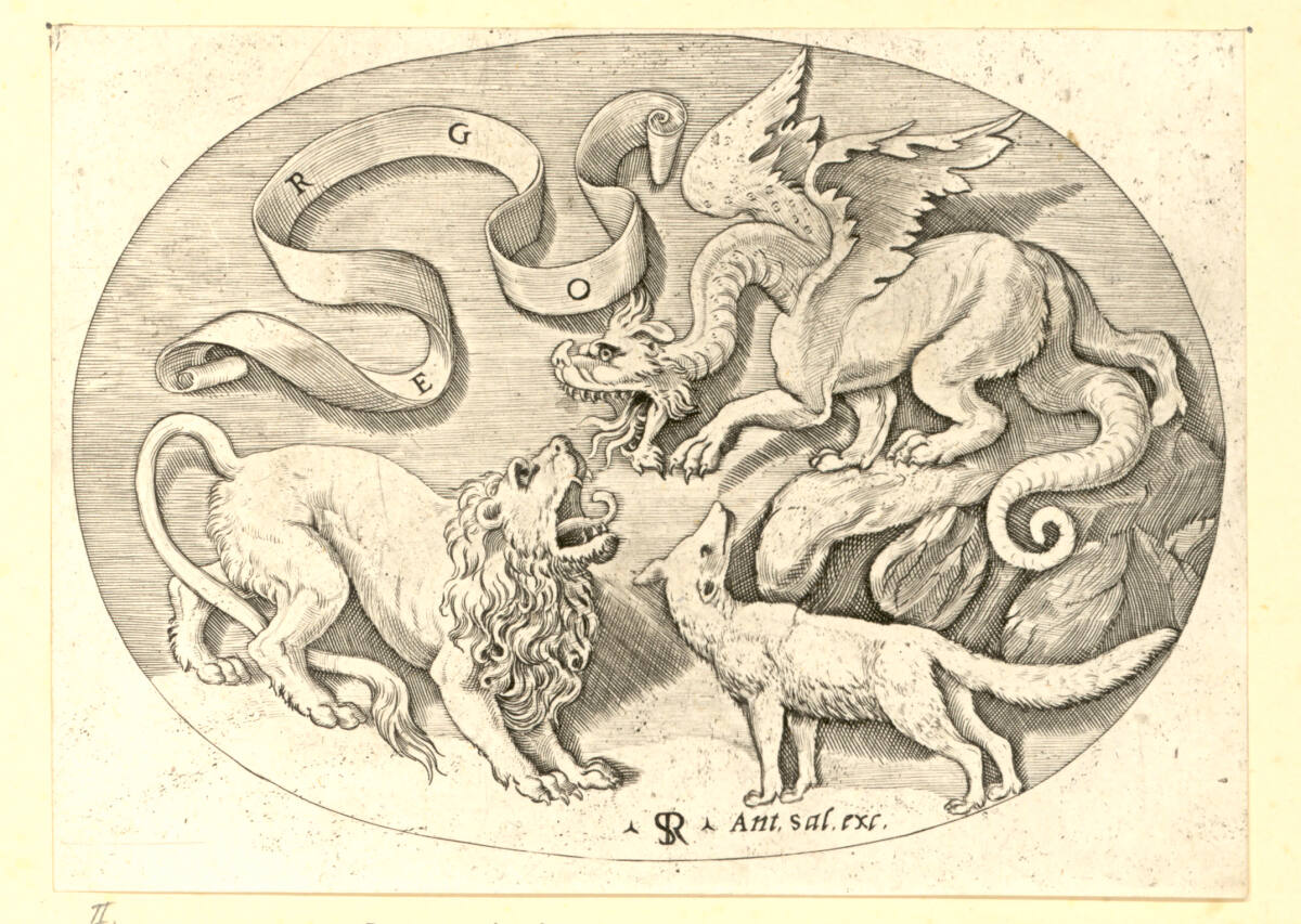 Drei Tiere in einem Oval, 1510–1527