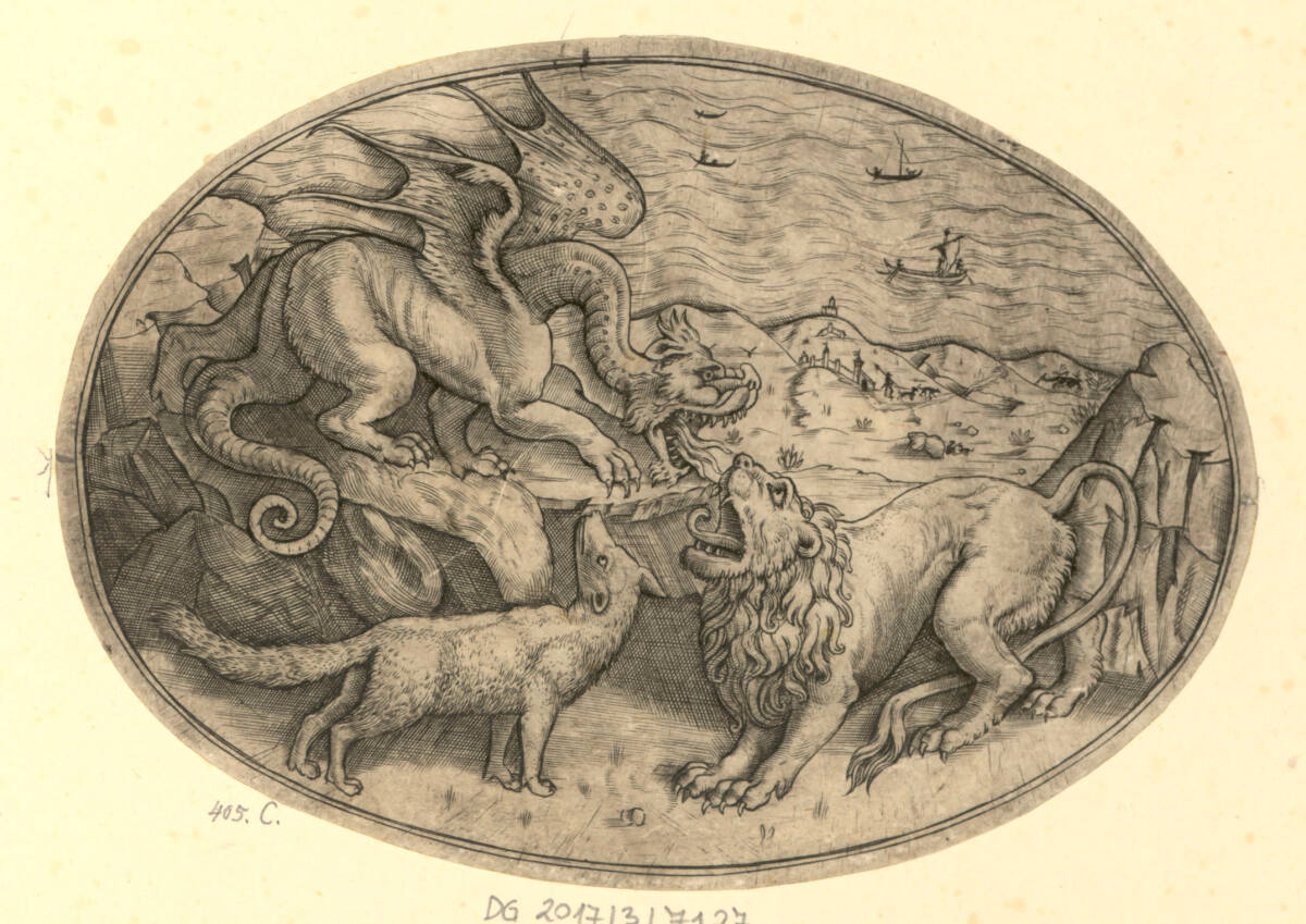 Drei Tiere in einem Oval, unbestimmt, 1510–1599