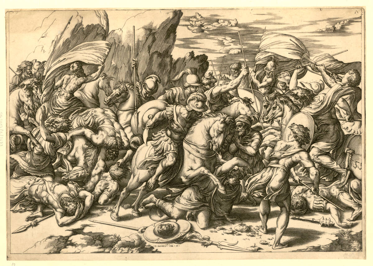 Schlacht mit Schild und Lanze, Raphael, 1525–1527