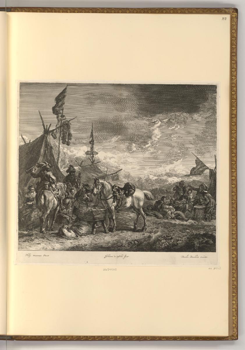 Jan de Visscher, Pferd vor einer Krippe, Inv. Nr.: Holland nach Sektionen I/64, H/I/64/22