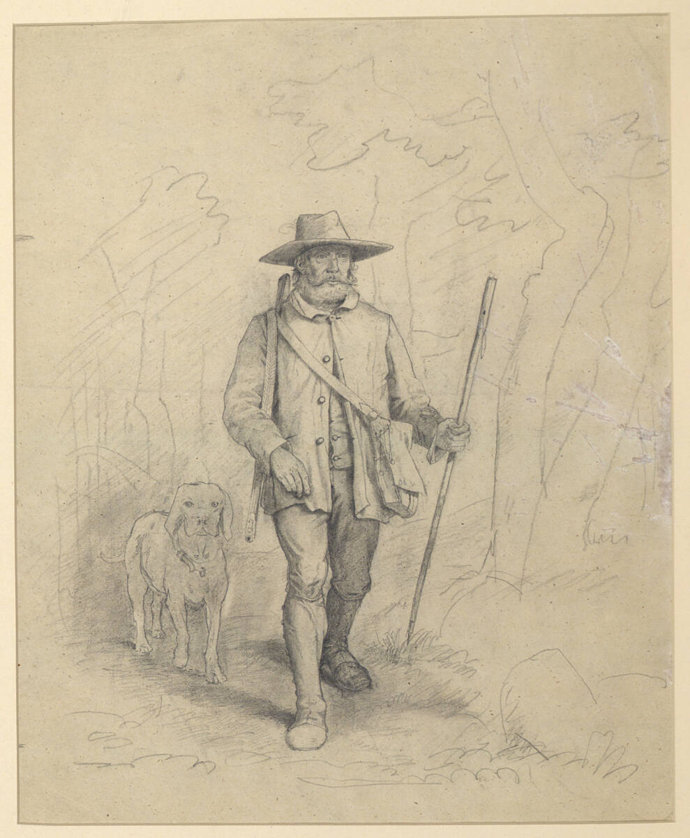 Jäger mit Hund, Karl Hagemeister, 19th century