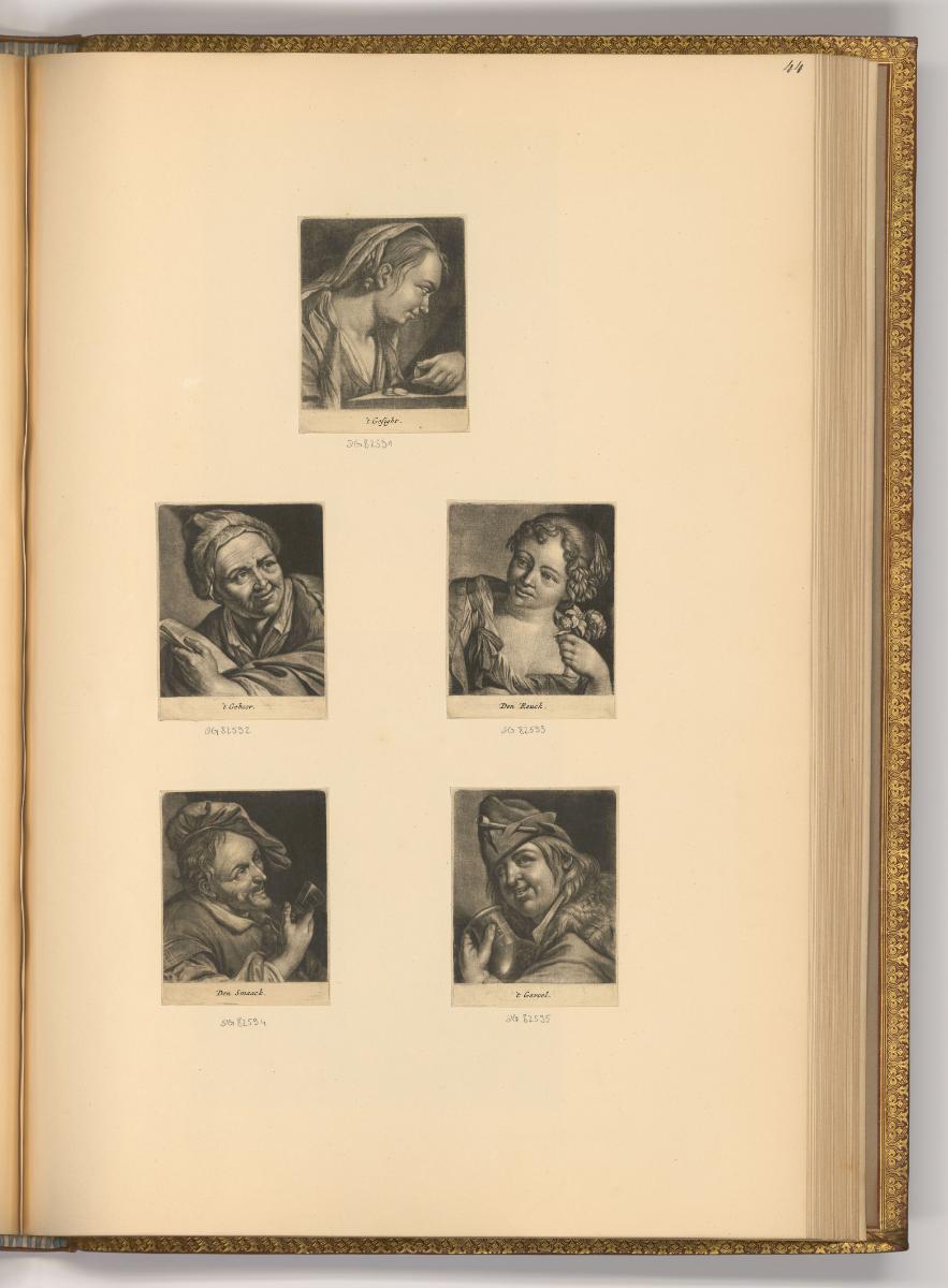 Jean van der Bruggen. Jacques Gole., Die fünf Sinne, Inv. Nr.: Holland nach Sektionen I/71, H/I…