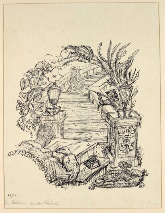 Alfred Kubin, Der Zeichner bei der Arbeit, Inv. Nr.: 29354