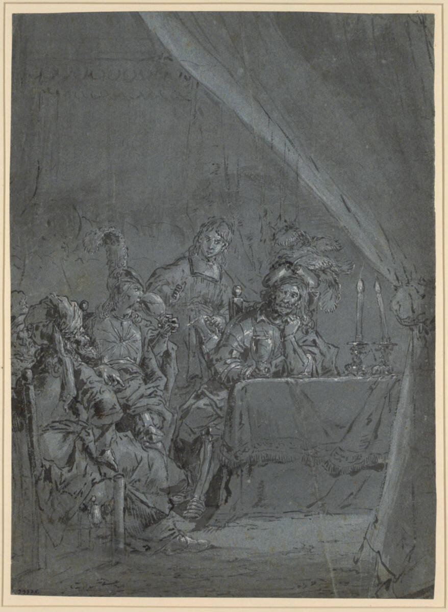 Abendliche Tischgesellschaft eines Feldherren, Leonaert Bramer