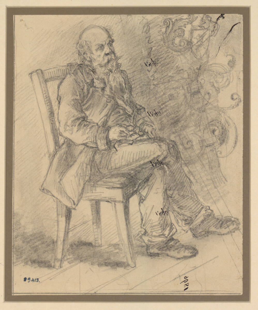 Bildnis eines sitzenden bärtigen Mannes, Rudolf Weyr, 1869