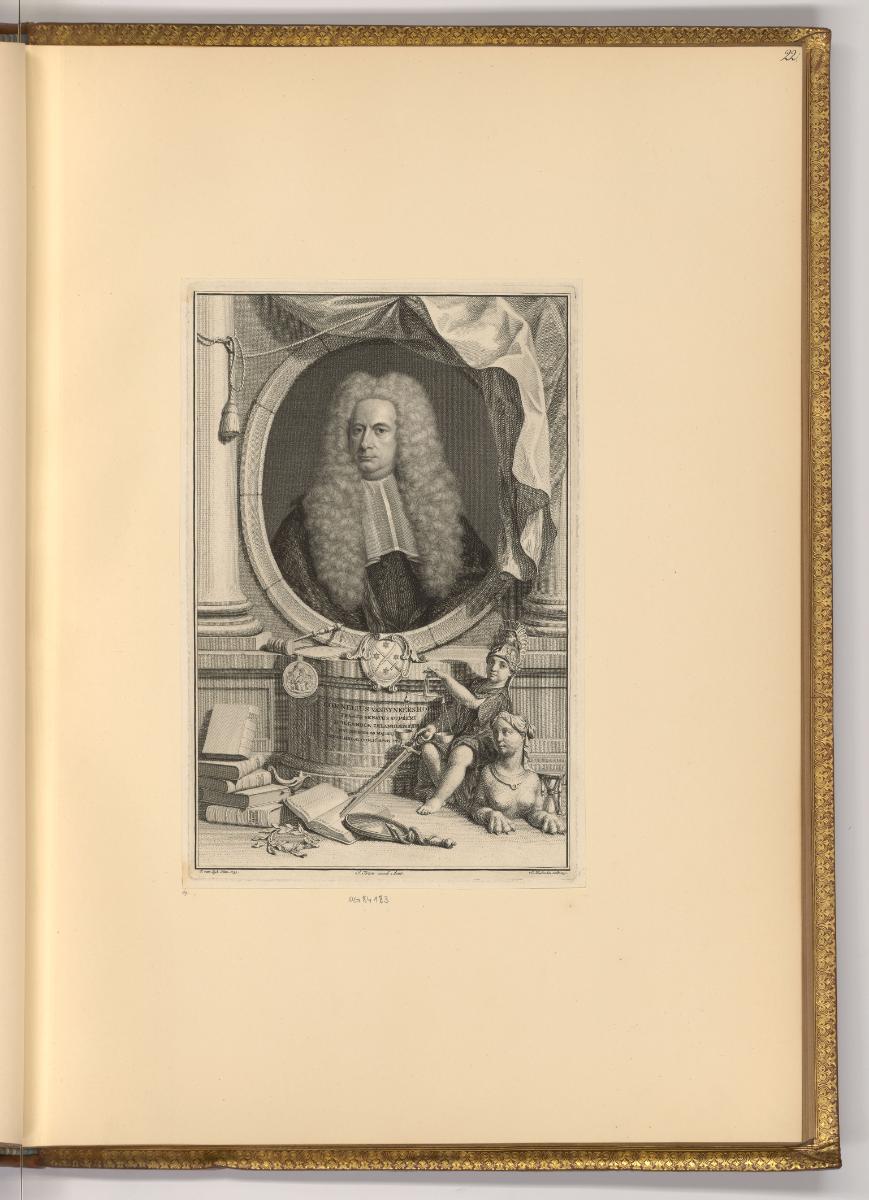 Jaques Houbraken Vol. II., Porträt Cornelis van Bynkershoek, Inv. Nr.: Holland nach Sektionen I…