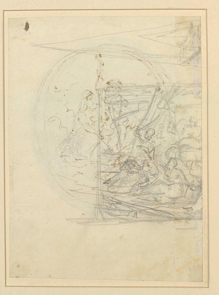 Anonym, Kompositionsstudie, rechts abgeschnitten, Inv. Nr.: 29506v