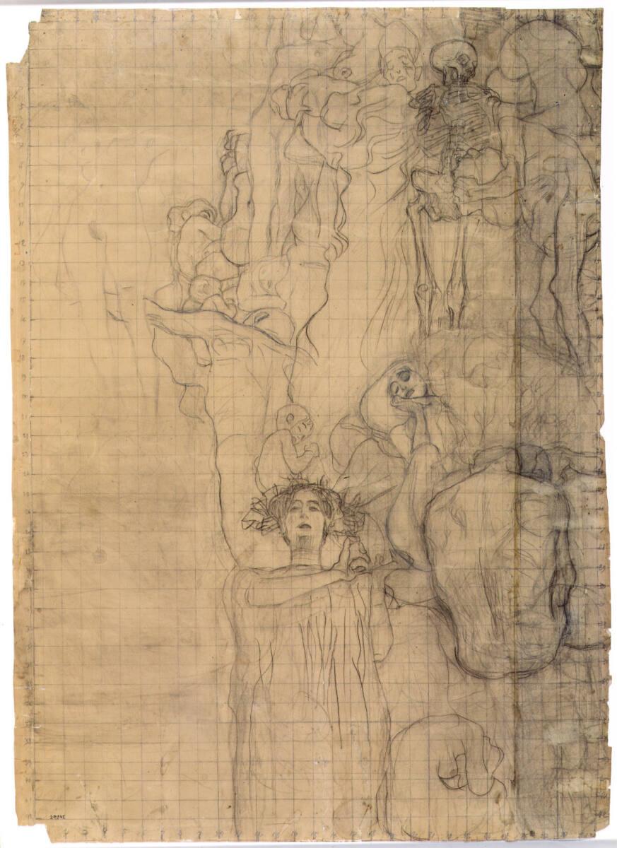 Übertragungsskizze für das Fakultätsbild "Medizin", Gustav Klimt
