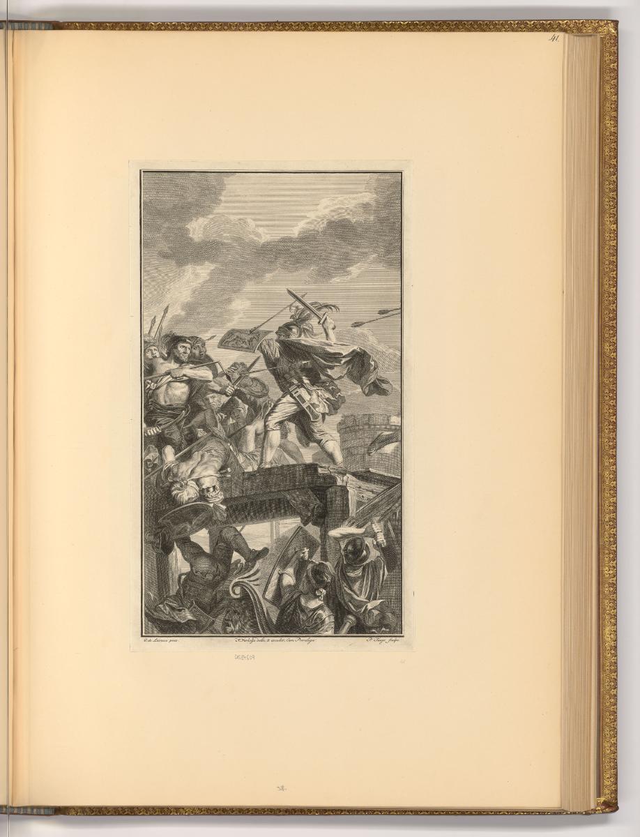 Jakob Folkema; Pieter Tanjé, Horatius Cocles kämpft auf einer Brücke, Inv. Nr.: Holland nach Se…