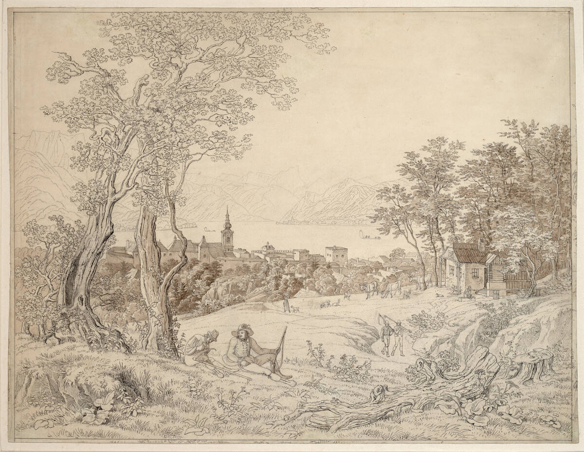 Blick auf Gmunden, Carl Schubert