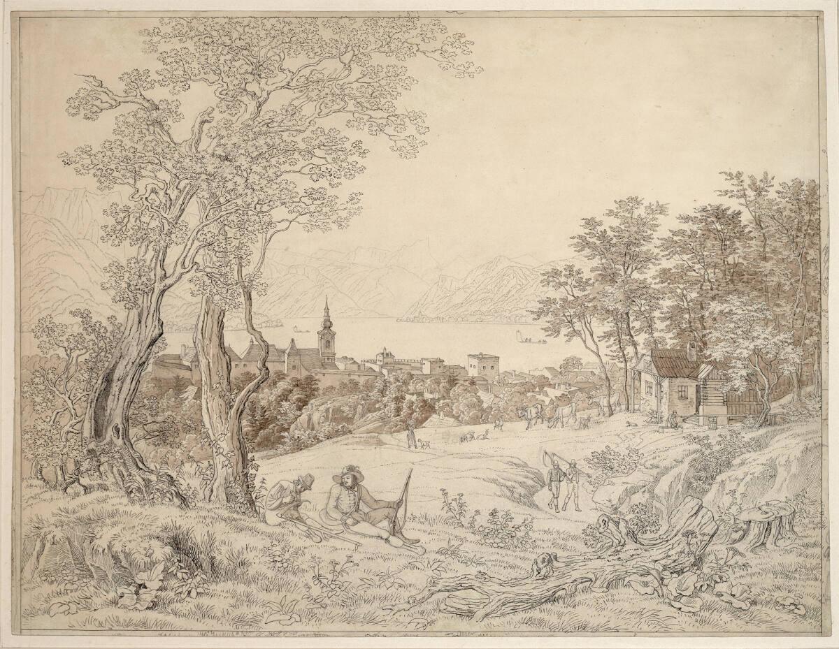 Carl Schubert, Blick auf Gmunden, Inv. Nr.: 29615