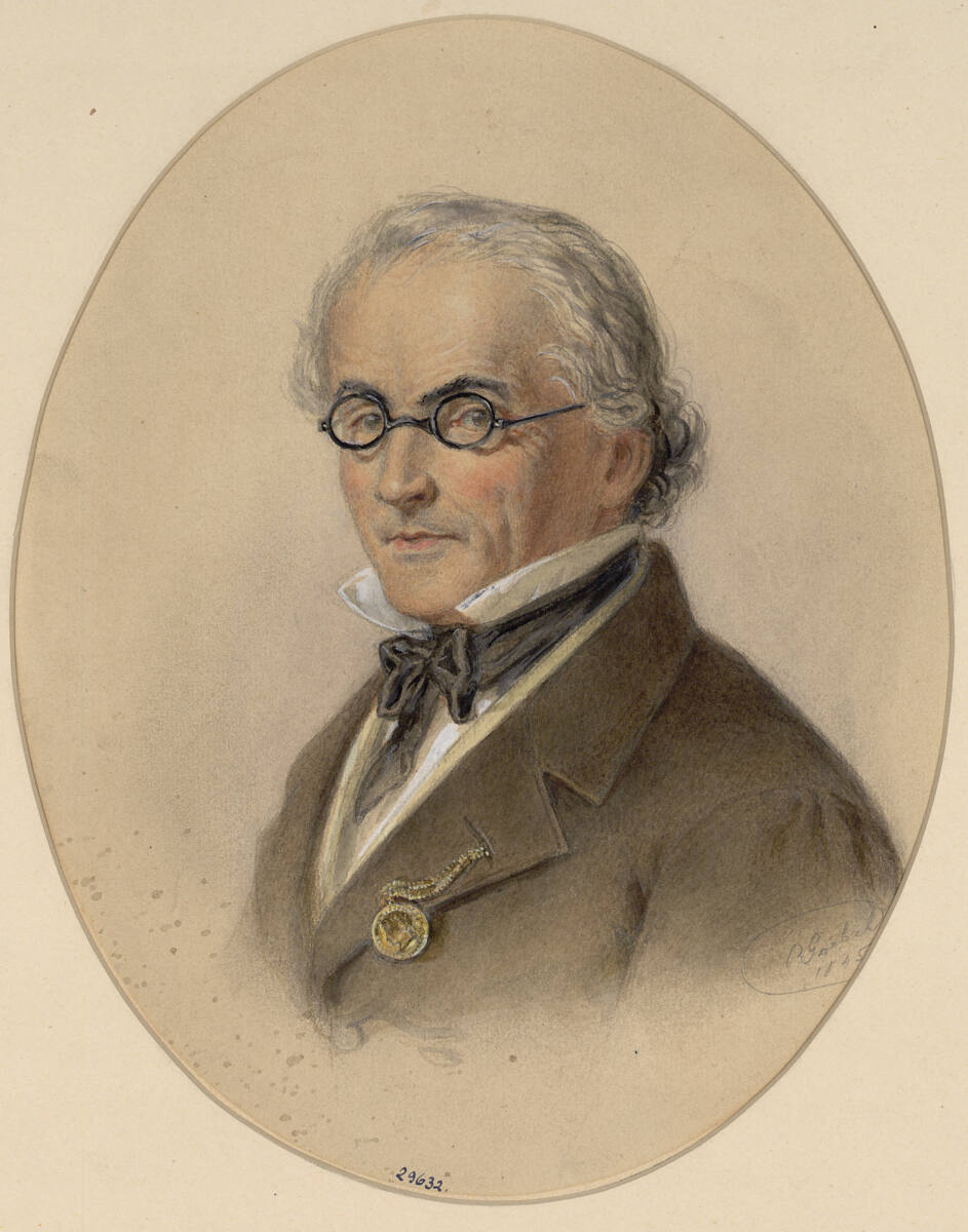 Bildnis eines älteren Mannes (Johann Strauss Vater ?), Carl Goebel, 1845