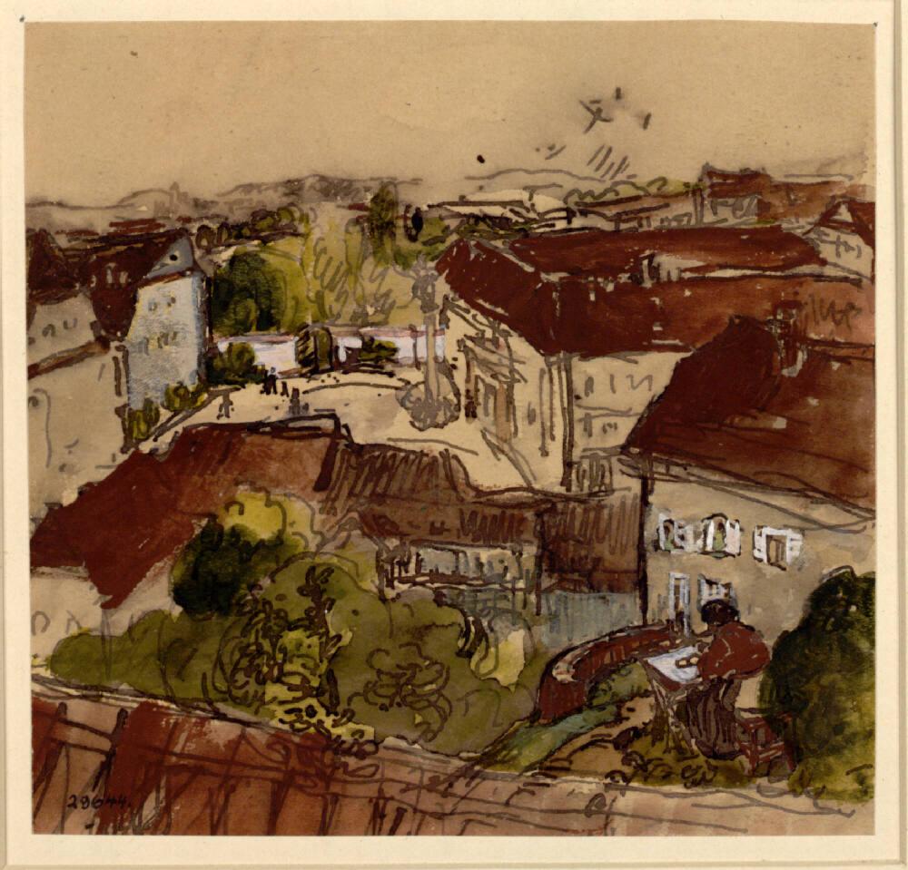 Franz Hofer, Blick auf dem Karmeliterplatz in Graz, Inv. Nr.: 29644