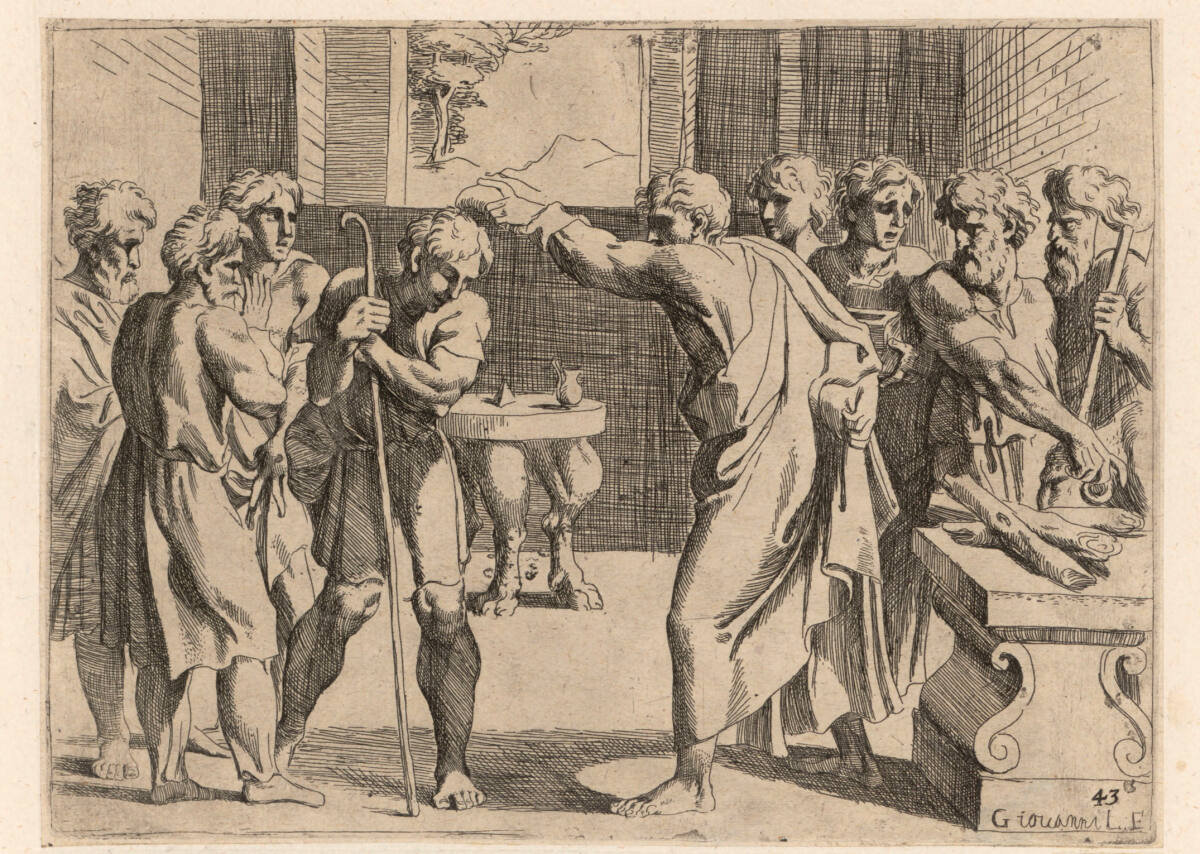 David wird von Samuel gesalbt, Raphael, 1607