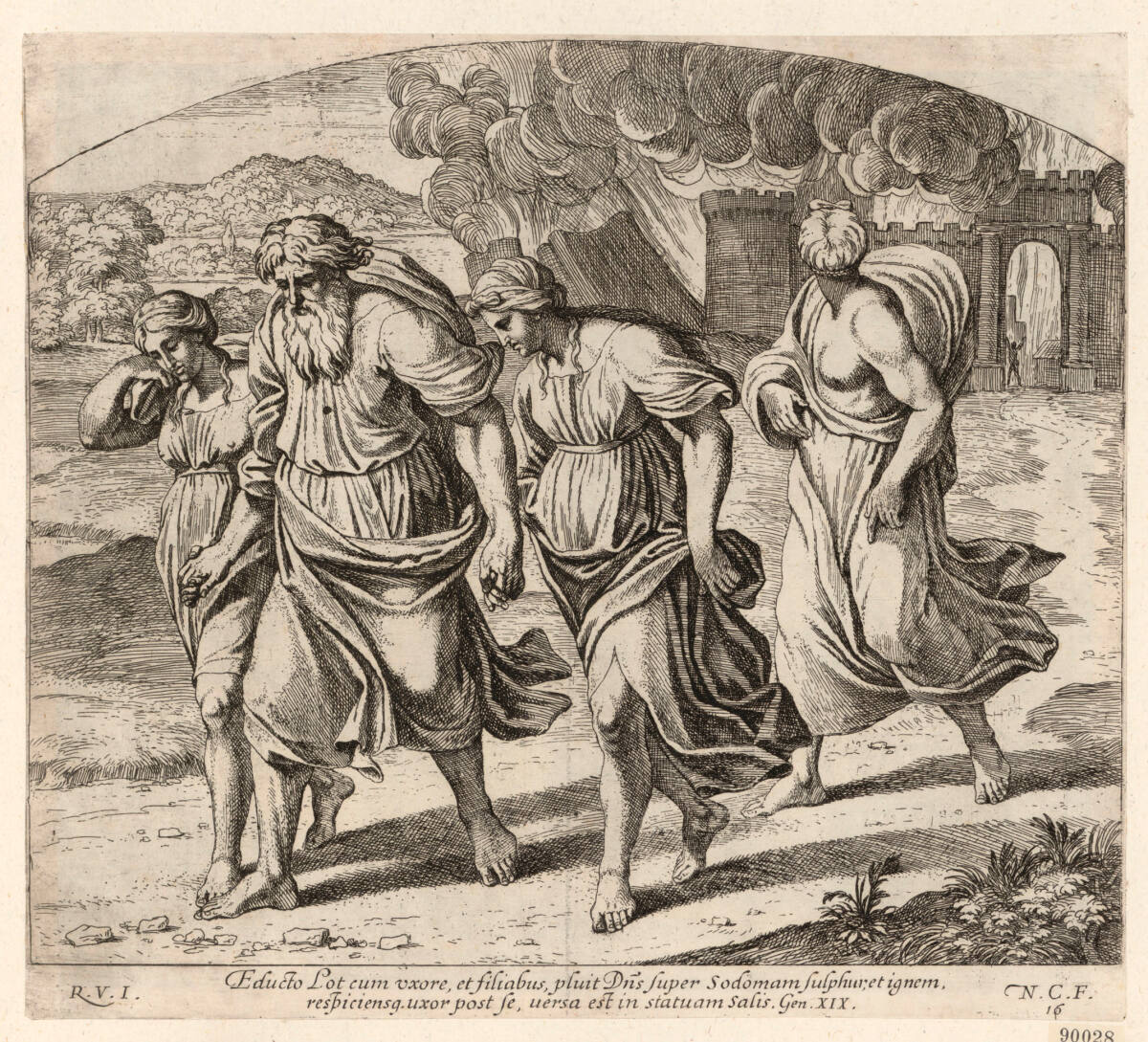 Flucht Lots, Raphael, 1649