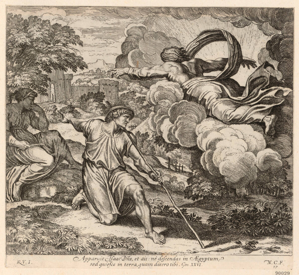 Gott erscheint Isaak, Raphael, 1649