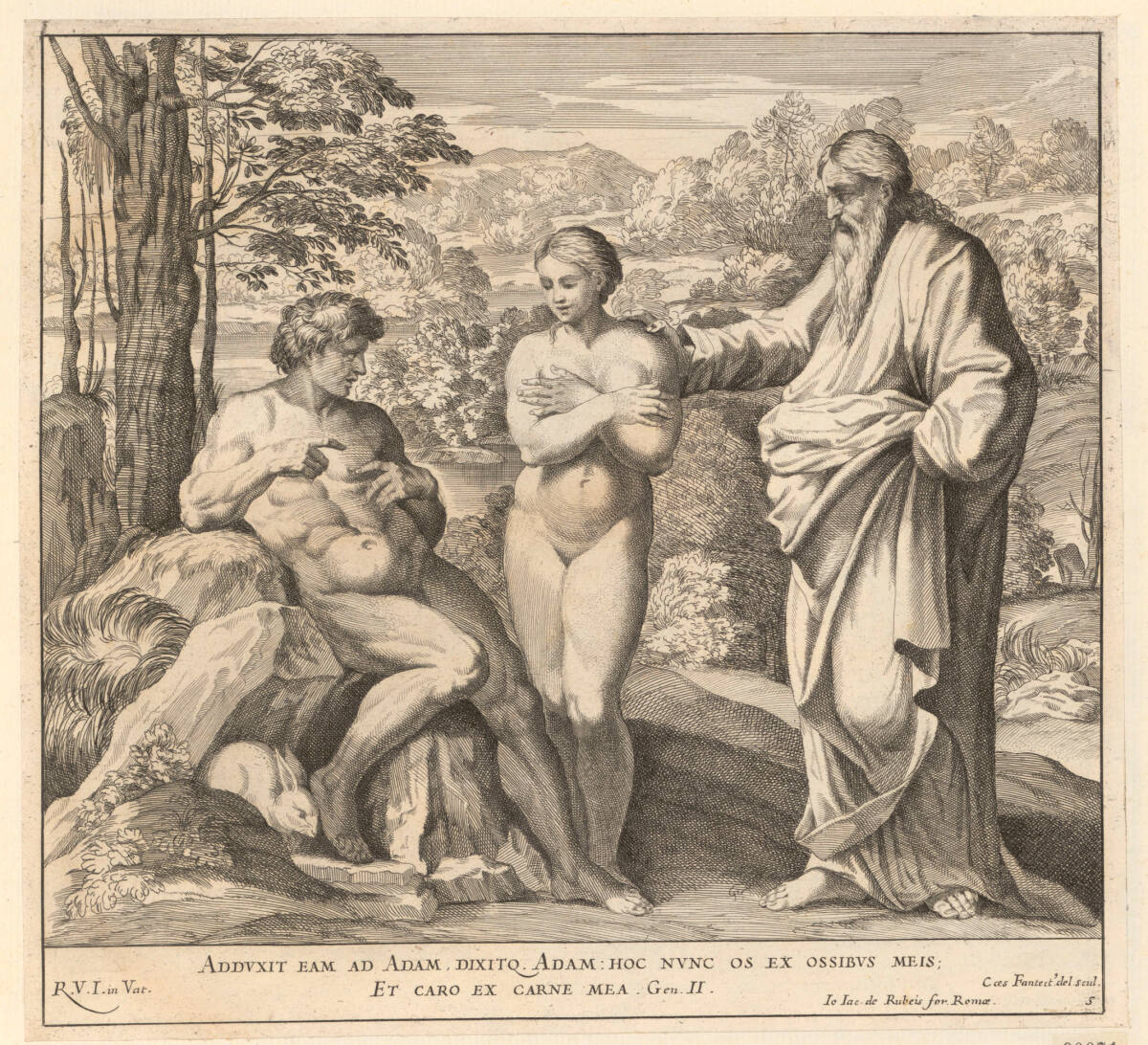 Erschaffung von Adam und Eva, CesareFantetti, 1675