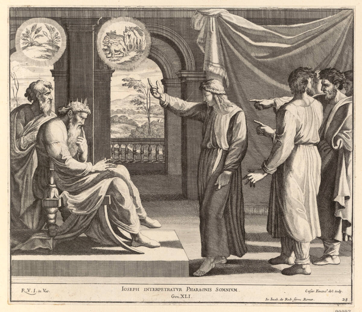 Joseph deutet die Träume des Pharao, CesareFantetti, 1675